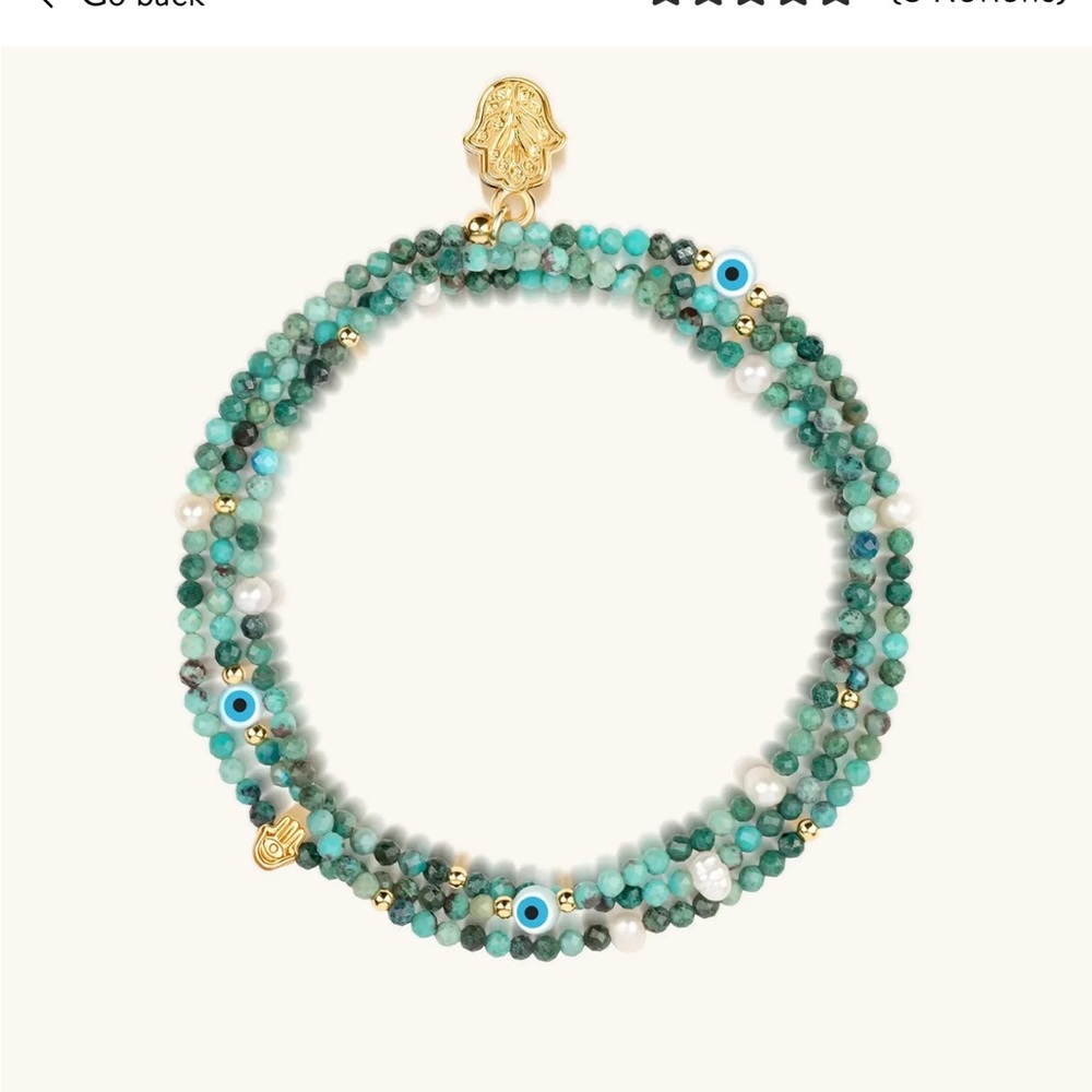 Elegant Turquoise and Gold Bracelet with Evil Eye Charms